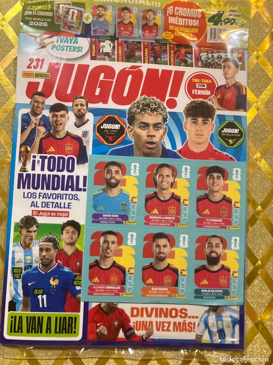 Cromos de f&uacute;tbol: REVISTA JUGON NUMERO 231 ABIERTA AMPLIACION- ALBUM DE ESPA&Ntilde;A MUNDIAL DE EEUU - MEXICO 2026 PANINI !