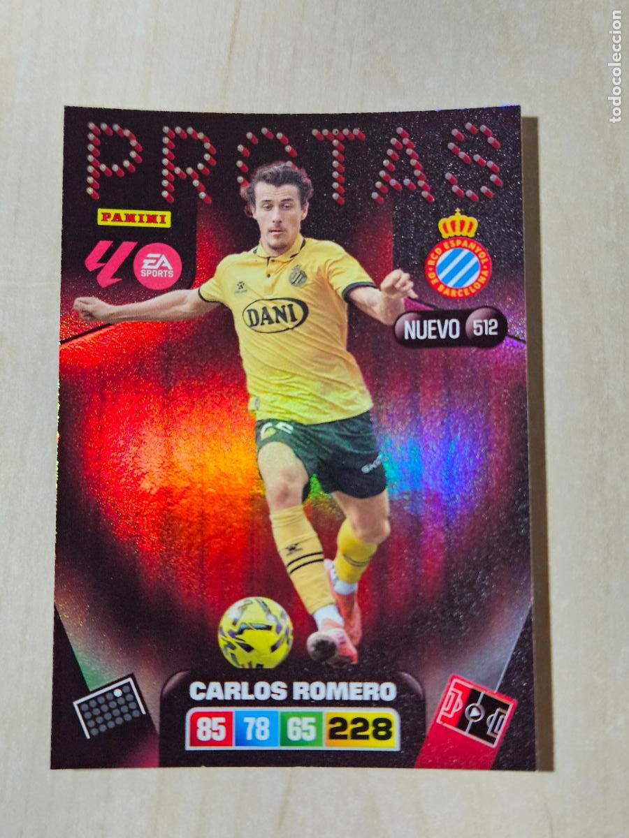 Football Stickers: FICHA N&ordm; 512 CARLOS ROMERO - ADRENALYN 25 26 - PANINI 2025 - 26 - CROMO - NUEVO PROTAS