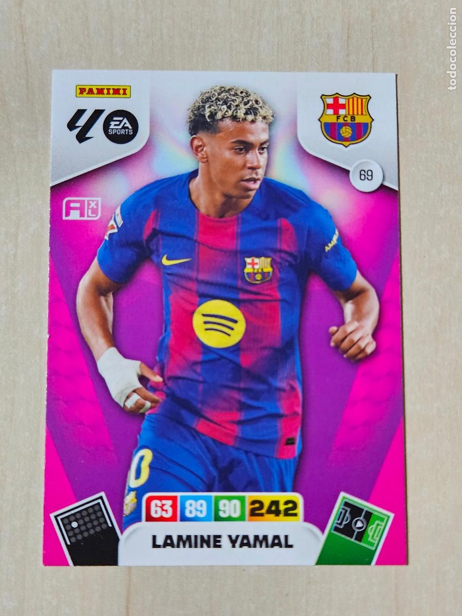 Football Stickers: FICHA N&ordm; 69 LAMINE YAMAL - ADRENALYN 25 26 - PANINI 2025 - 26 - CROMO - BARCELONA