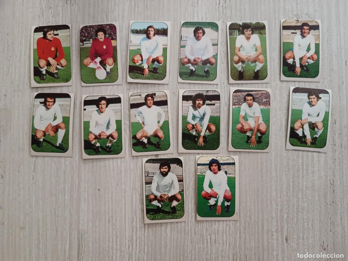 Cromos de F&uacute;tbol: LOTE DE 14 CROMOS DIFERENTES NUNCA PEGADOS REAL MADRID LIGA ESTE 76 77 1976 1977