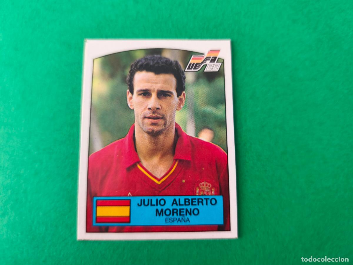 Football Stickers: CROMO FUTBOL JULIO ALBERTO ESPA&Ntilde;A RECORTADO N&ordm; 139 EUROCOPA EURO 88 PANINI