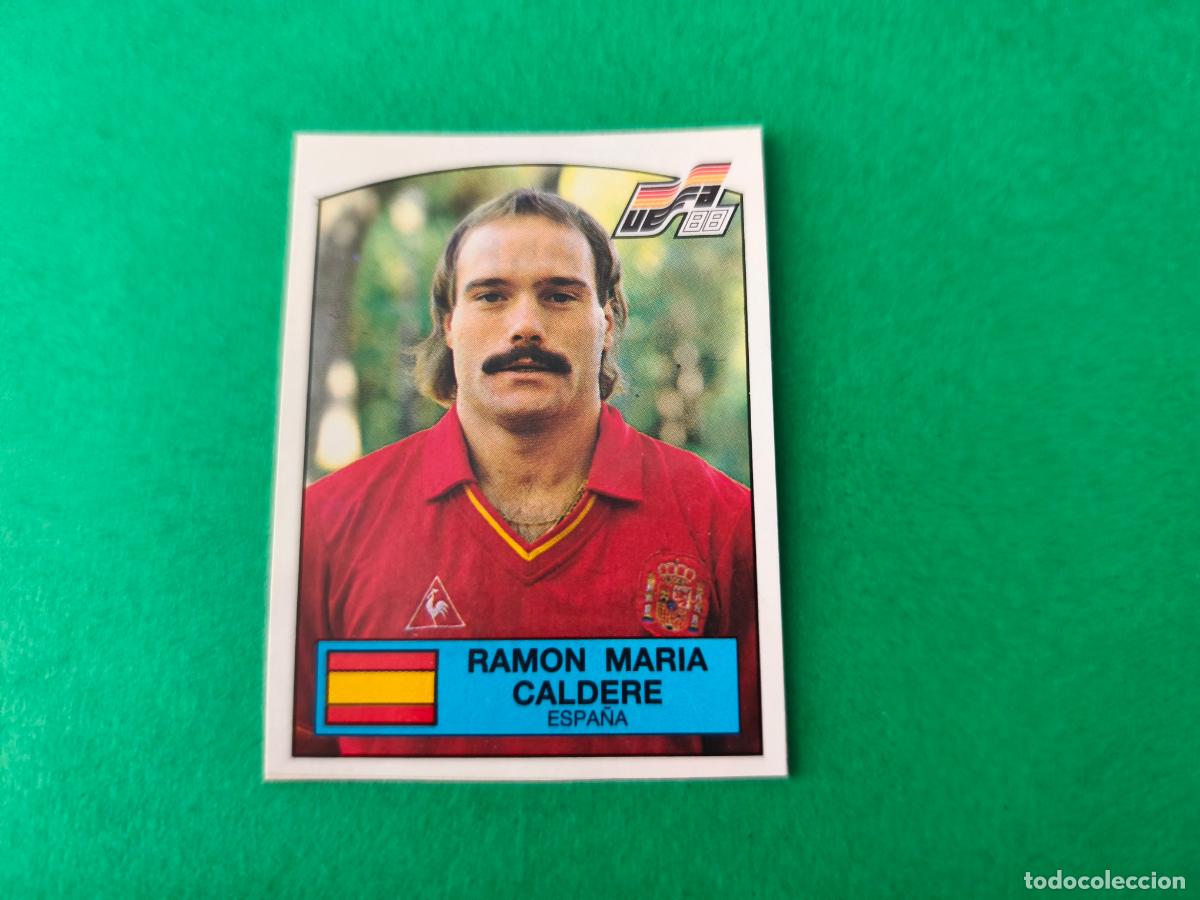Football Stickers: CROMO FUTBOL CALDERE ESPA&Ntilde;A RECORTADO N&ordm; 146 EUROCOPA EURO 88 PANINI