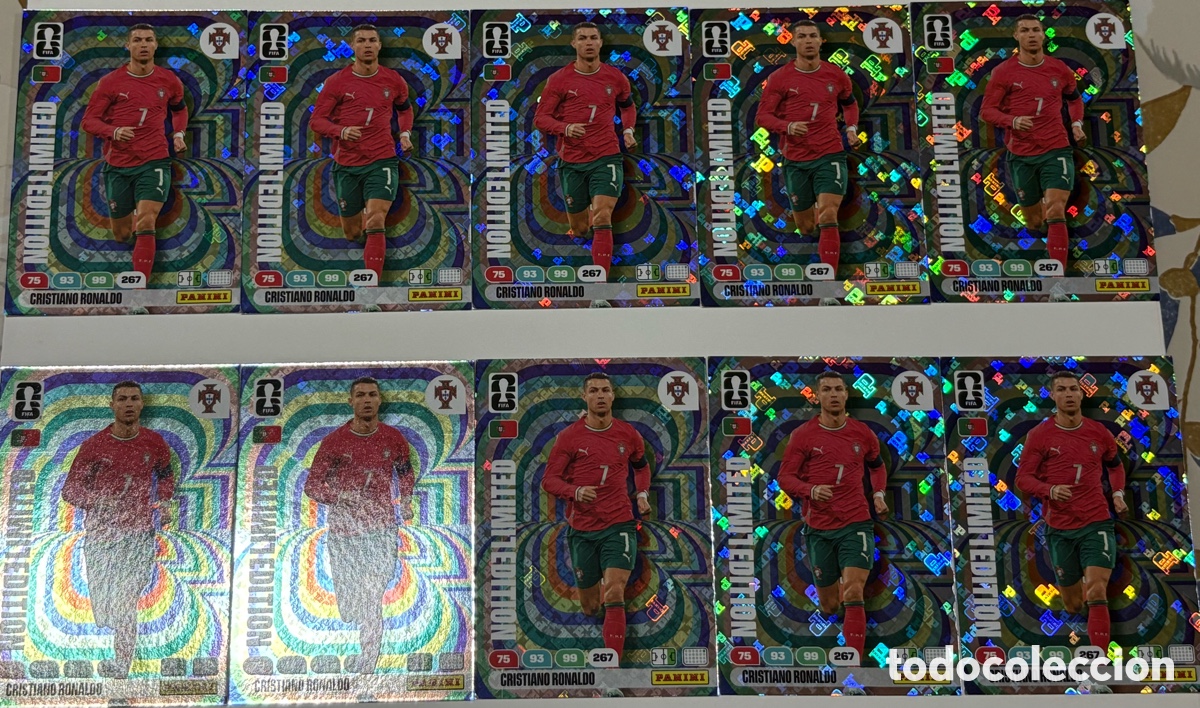 Cartes &agrave; collectionner de Football: Cristiano Ronaldo X10 Portugal Limited Edition Adrenalyn Mundial USA 2026 Panini