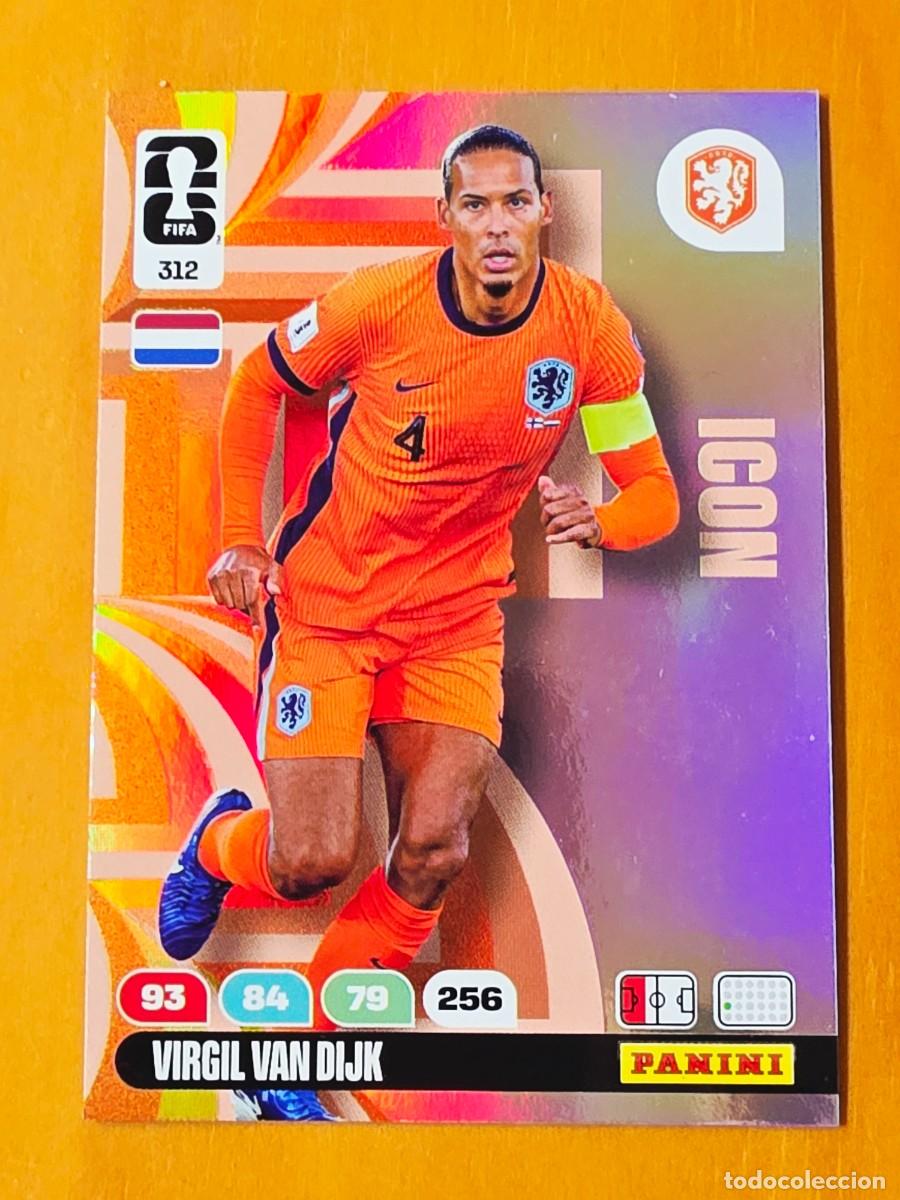 Cromos de F&uacute;tbol: 312 Virgil Van Dijk, Icon, Pa&iacute;ses Bajos Holanda, Adrenalyn XL Fifa World Cup 2026 Mundial 26