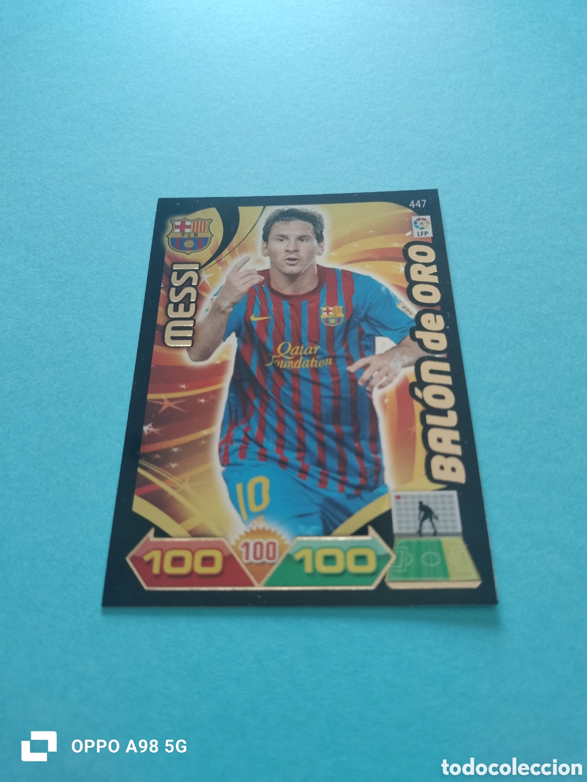 Figurine di Calcio: Card ficha Cromo Messi Bal&oacute;n de Oro Adrenalyn 2011 2012 11 12