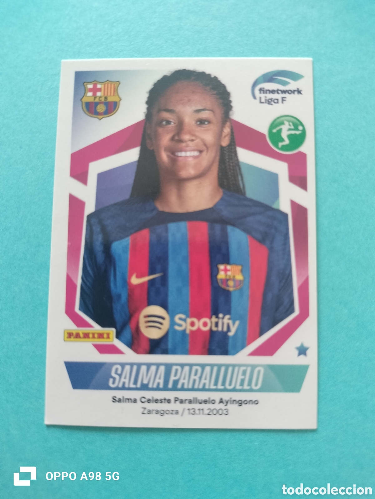 Figurine di Calcio: Cromo 132 Salma Paralluelo Barcelona liga femenina f liga temporada 22 23 2022 2023