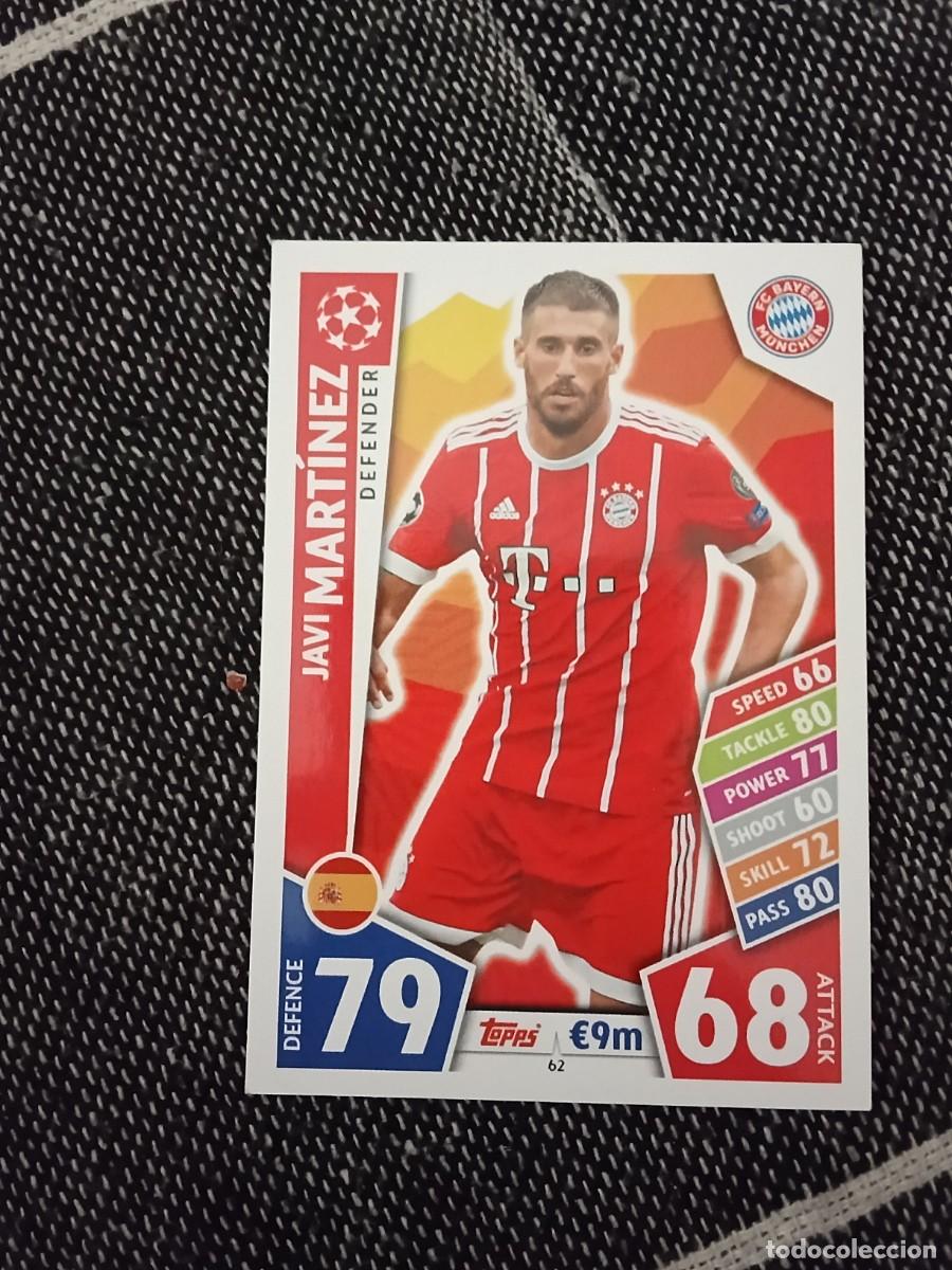 Fu&szlig;ball-Sticker: 62 Javi Mart&iacute;nez Bayern Munich mat attax UEFA champions league 2017-18