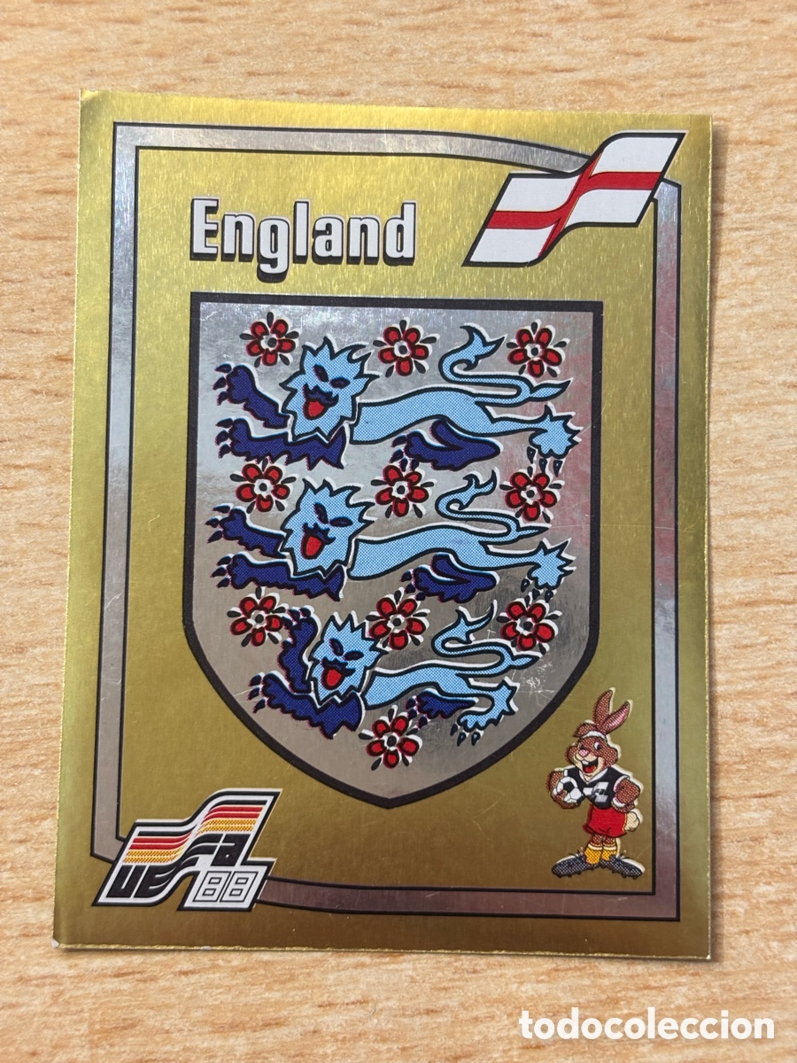 Cromos de F&uacute;tbol: # 158 Escudo Inglaterra Euro 88 Panini sin pegar