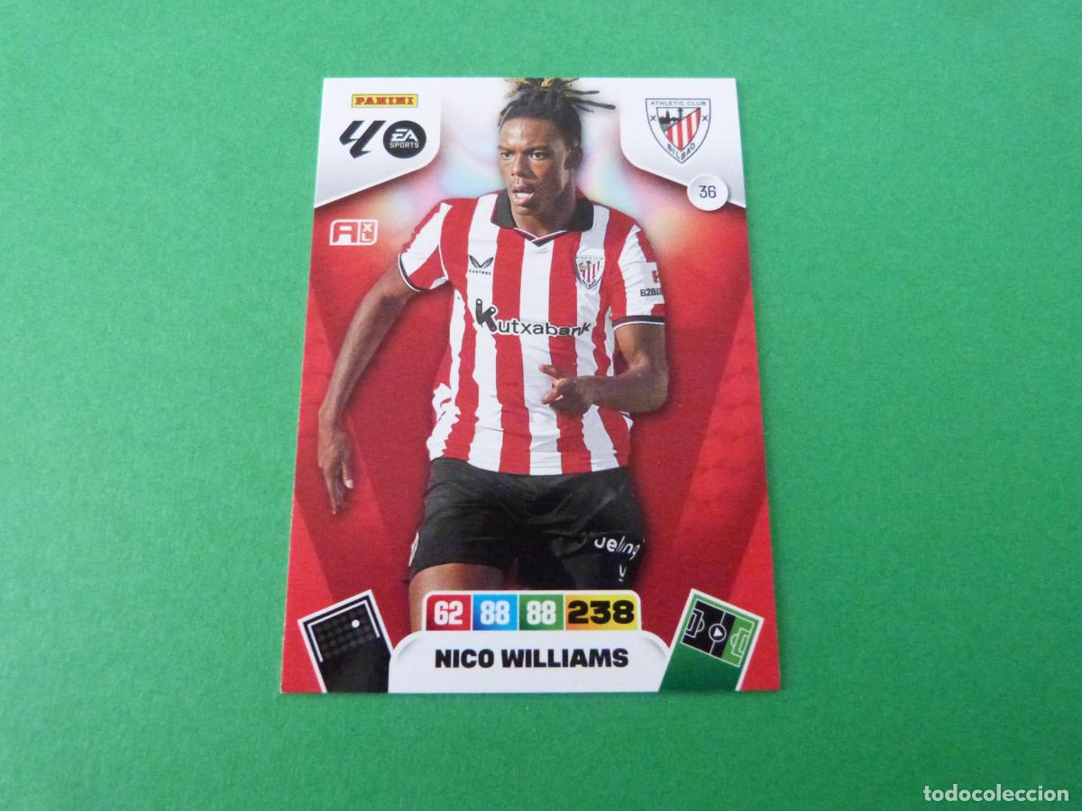 Cromos de F&uacute;tbol: TRADING CARD FUTBOL NICO WILLIAMS ATH. BILBAO N&ordm; 36 LIGA ADRENALYN XL 2025-2026/25-26 PANINI