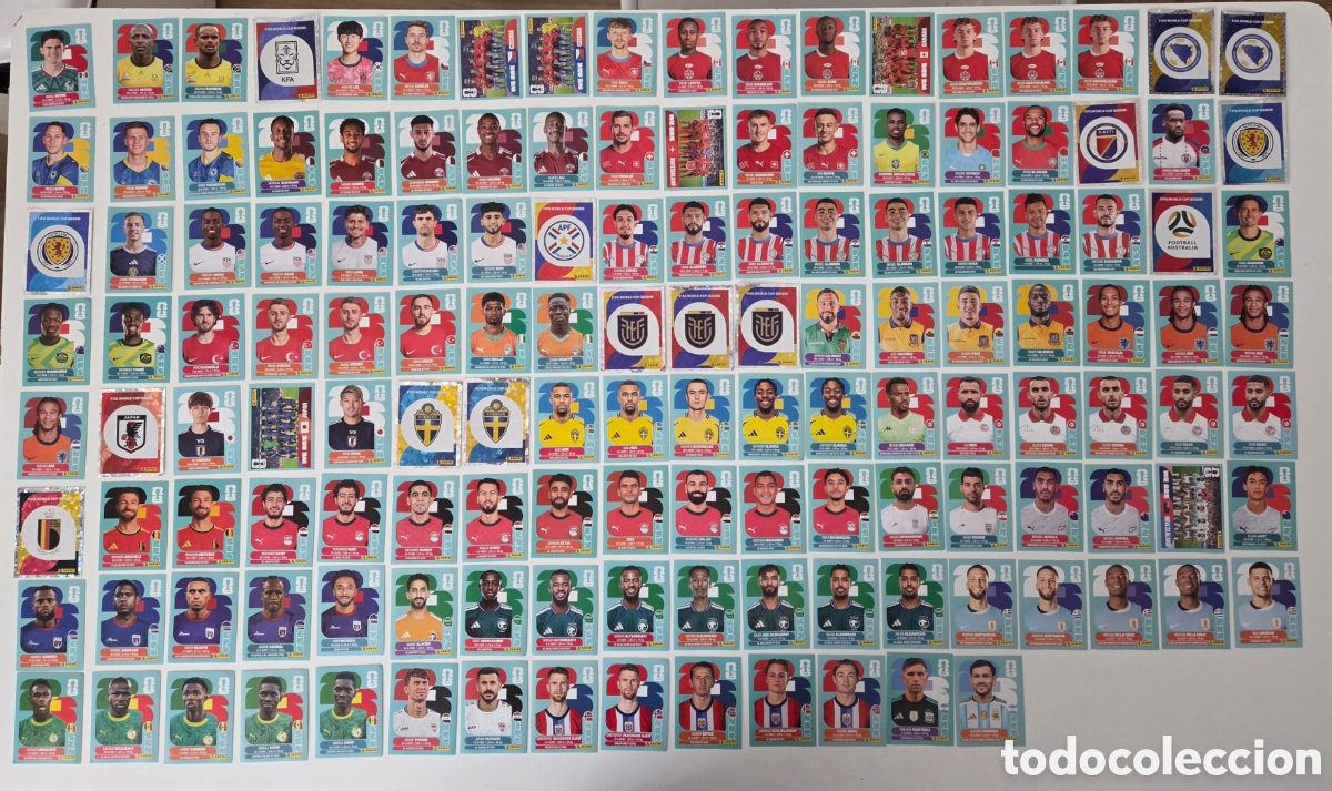 Cromos de Futebol: Lote 134 + 32 Repetidos cromos Mundial 2026. Panini Sticker.