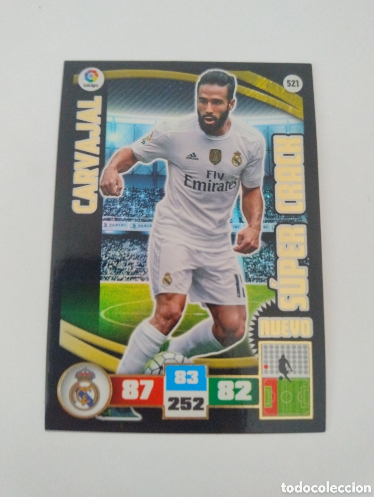 Cromos de Futebol: 521 - Carvajal - Real Madrid - Adrenalyn XL Liga 2015 - 2016 Nuevo Super Crack