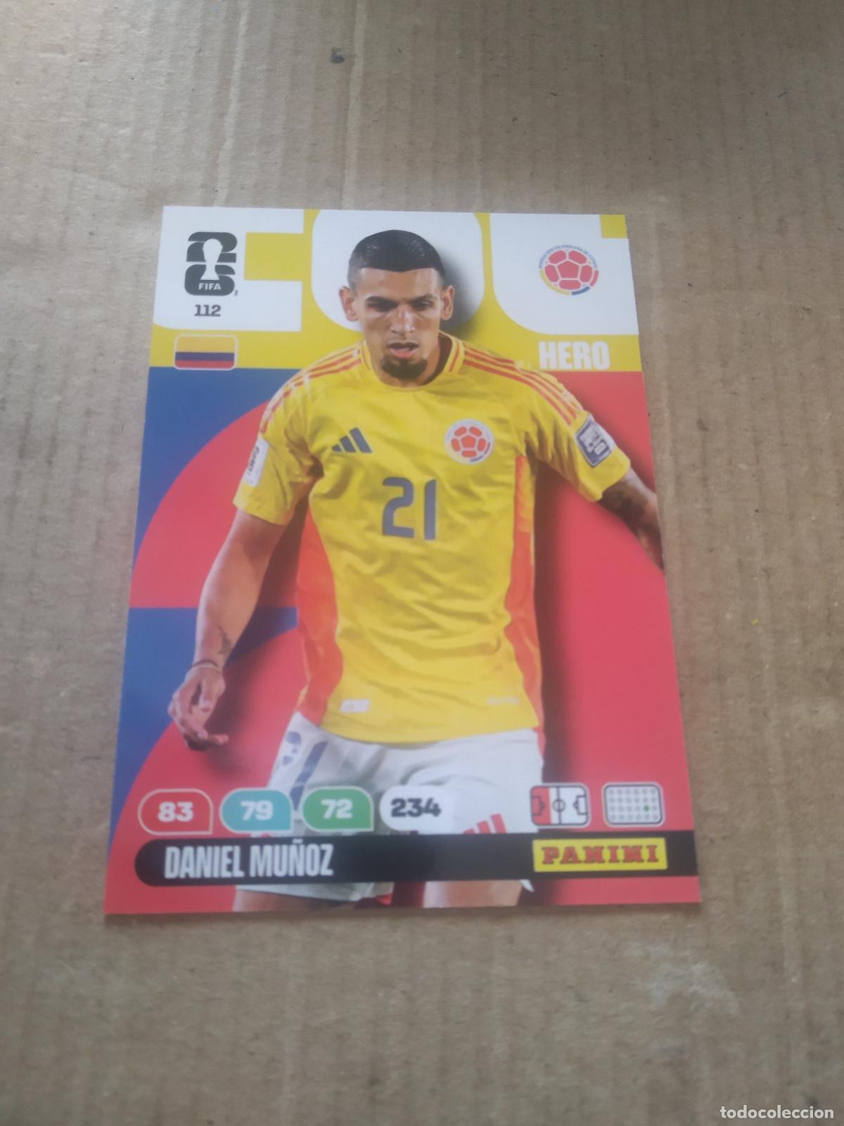 Cromos de f&uacute;tbol: 112 DANIEL MU&Ntilde;OZ COLOMBIA CROMO FUTBOL PANINI ADRENALYN MUNDIAL 2026 WORLD CUP