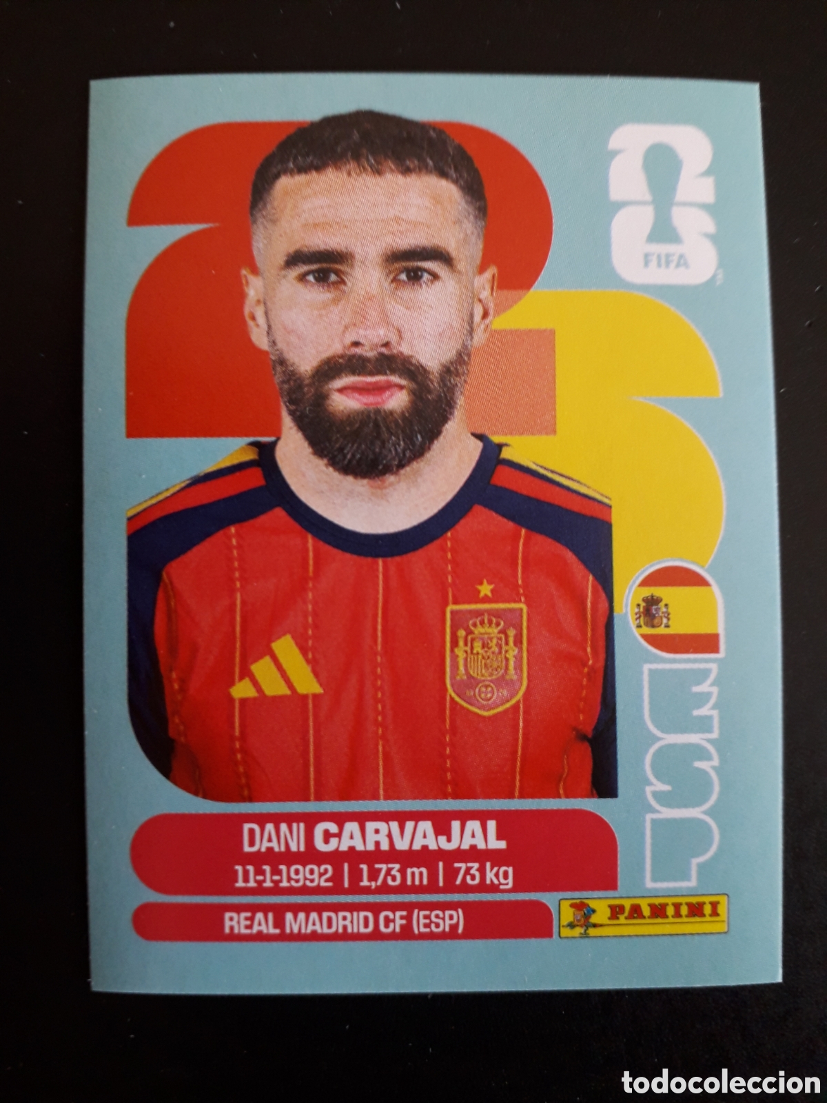 Cromos de f&uacute;tbol: DANI CARVAJAL ESPA&Ntilde;A ESP 7 MUNDIAL F&Uacute;TBOL 2026 FIFA WORLD CUP PANINI SIN PEGAR PEDIDO M&Iacute;NIMO 3&euro;