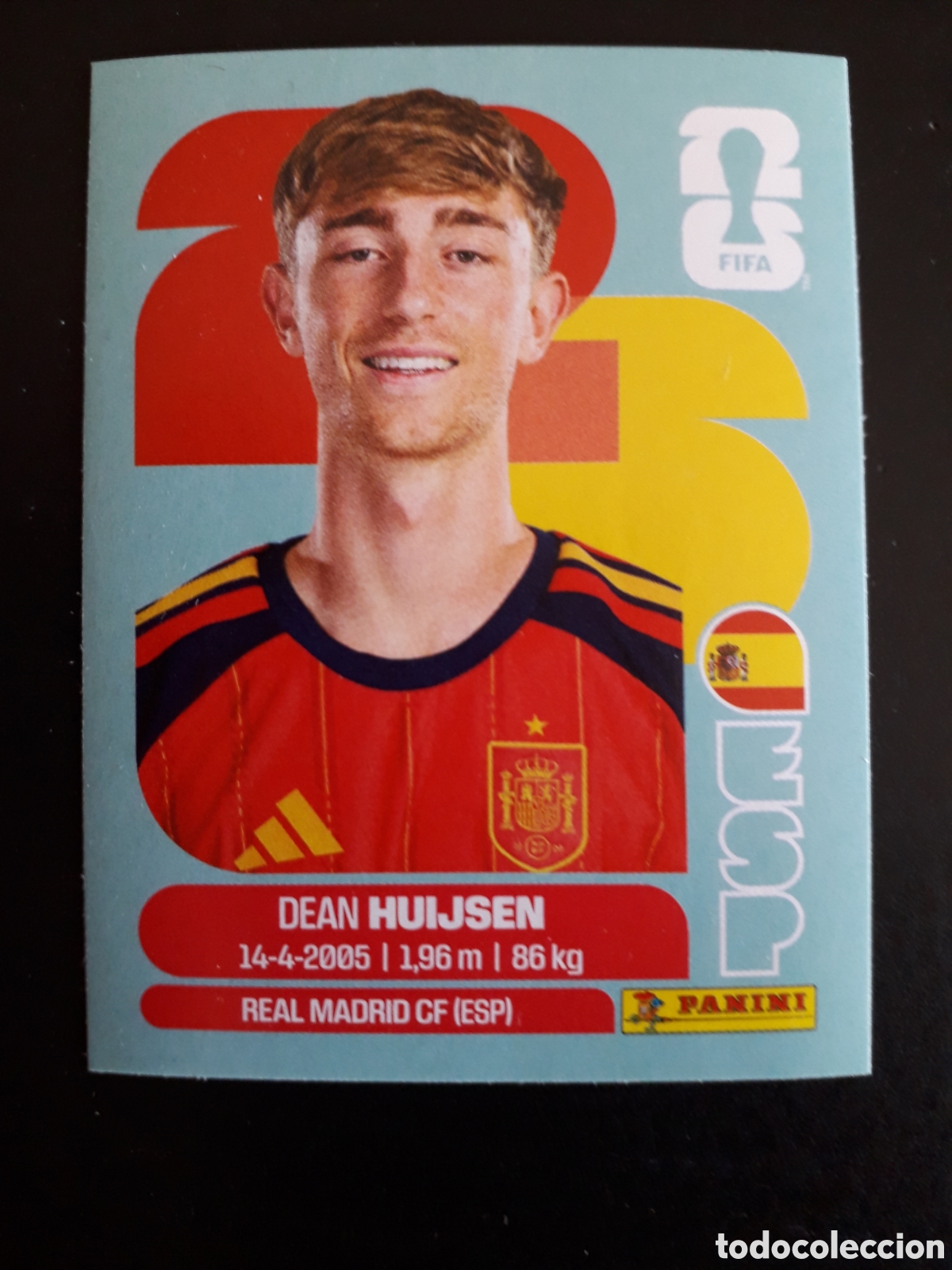 Cromos de f&uacute;tbol: HUIJSEN ESPA&Ntilde;A ESP 5 MUNDIAL F&Uacute;TBOL 2026 FIFA WORLD CUP PANINI SIN PEGAR PEDIDO M&Iacute;NIMO 3&euro;