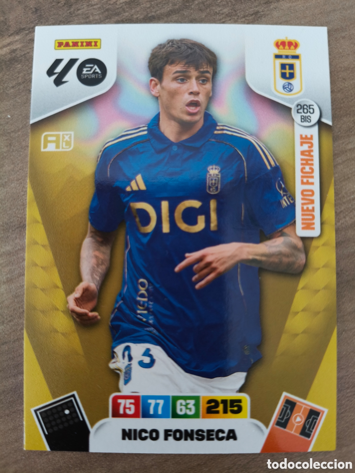 Cromos de f&uacute;tbol: 265 Bis Nico Fonseca Nuevo Fichaje Oviedo Adrenalyn XL La Liga 25 26