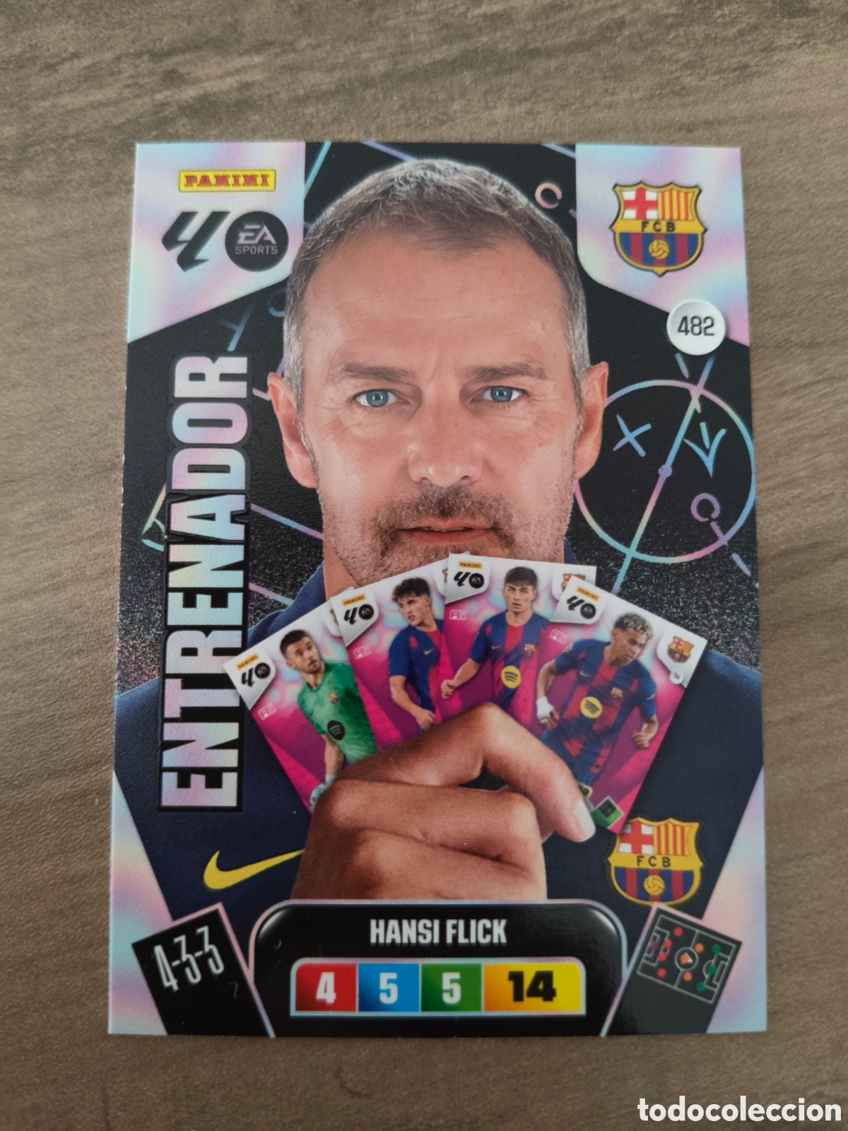 Cromos de f&uacute;tbol: 482 Hansi Flick Entrenador Barcelona Adrenalyn XL La Liga 25 26