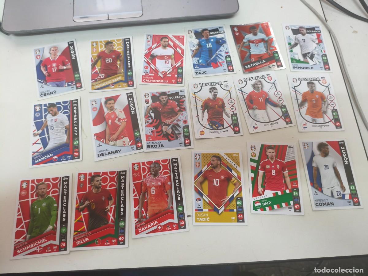 Figurine di Calcio: 18 CROMOS EUROCOPA TOPPS LEYENDA FERNANDO TORRES BERNARDO SILVA COMAN NEDVED UNDER
