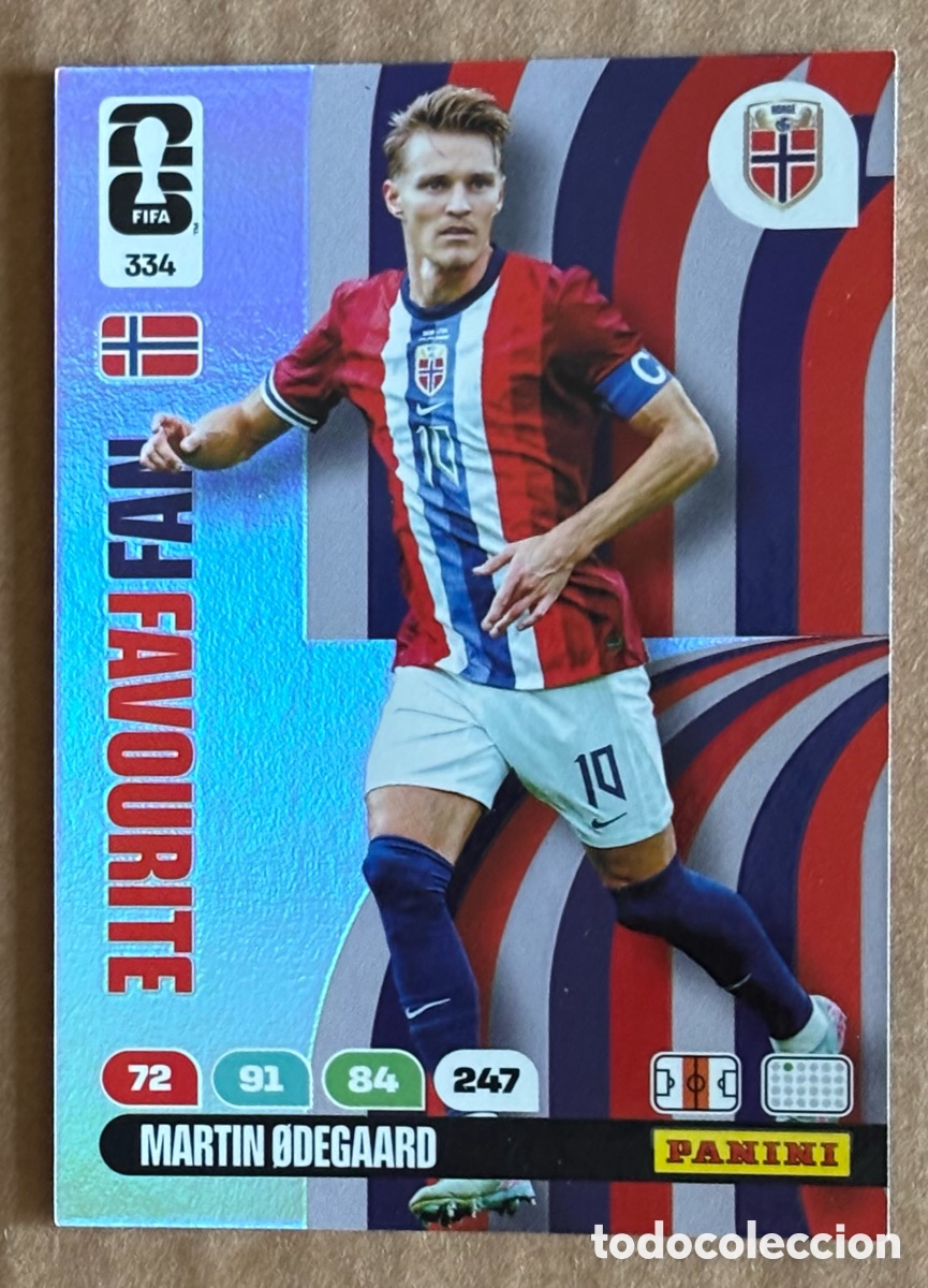 Cromos de Futebol: MARTIN ODEGAARD (NORUEGA). CARTA FAN FAVOURITE PANINI ADRENALYN XL FIFA WORLD CUP 2026. #334.
