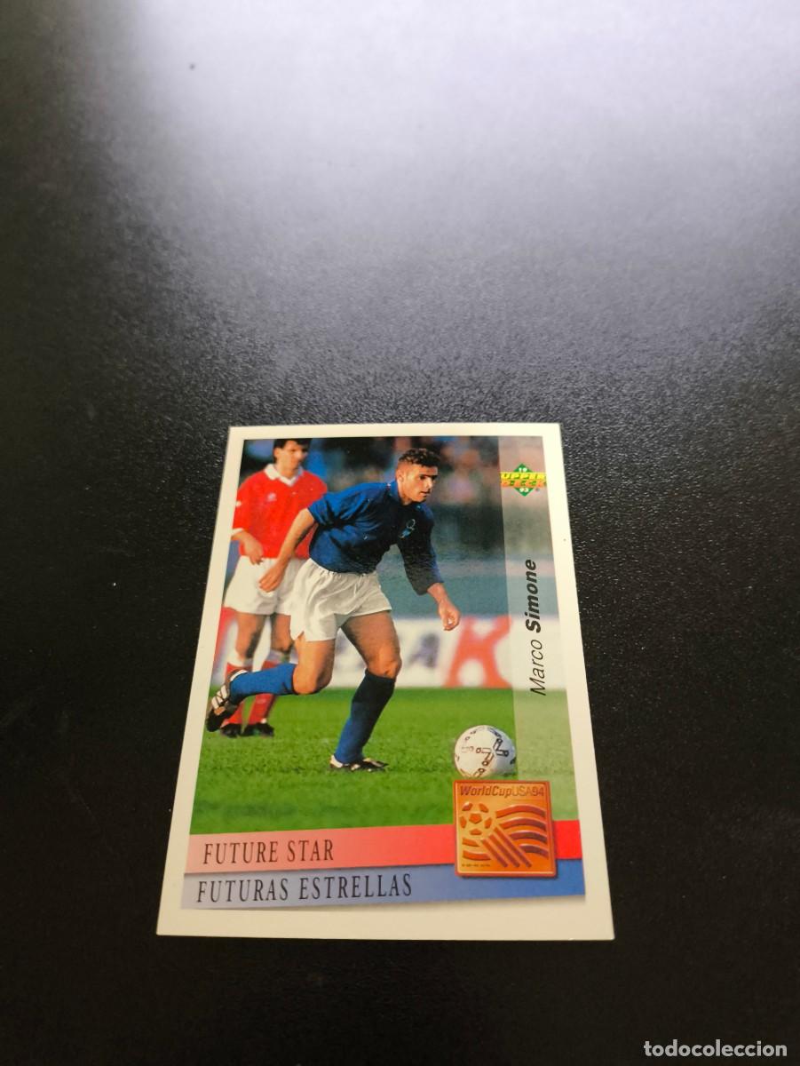 Fu&szlig;ball-Sticker: 143 Marco Simone ITALIA FUTURE STAR UPPER DECK WORLD CUP MUNDIAL USA 94 1994 NO PANINI LIGA ESTE