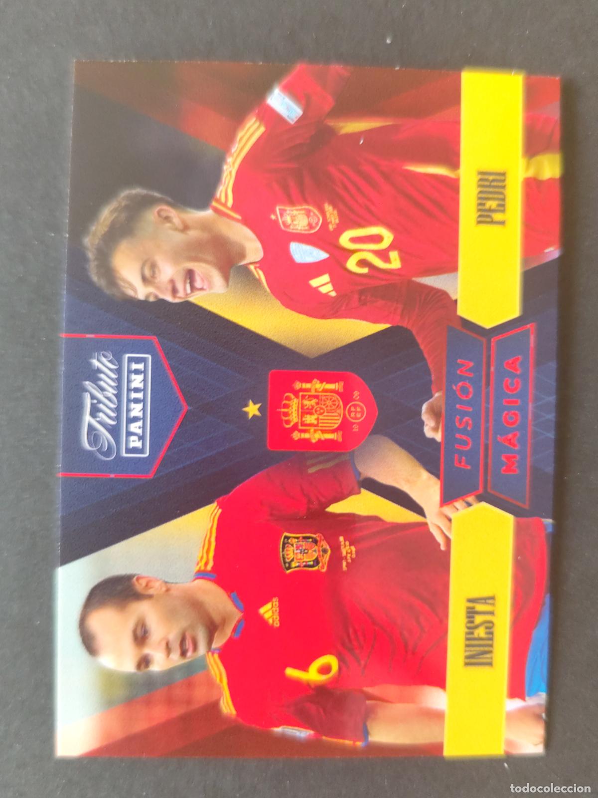 Cromos de Futebol: 85 INIESTA / PEDRI FUSI&Oacute;N M&Aacute;GICA TRIBUTO SELECCI&Oacute;N ESPA&Ntilde;OLA 2010-2026 &iexcl;VAMOS CAMPEONES!