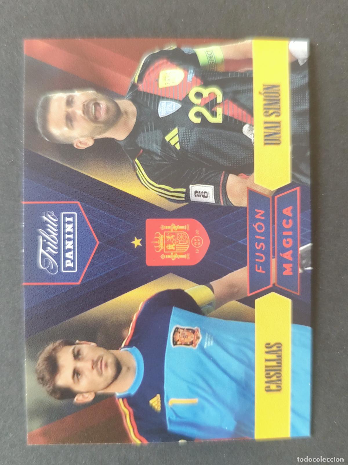 Cromos de Futebol: 82 CASILLAS / UNAI SIM&Oacute;N FUSI&Oacute;N M&Aacute;GICA TRIBUTO SELECCI&Oacute;N ESPA&Ntilde;OLA 2010-2026 &iexcl;VAMOS CAMPEONES!