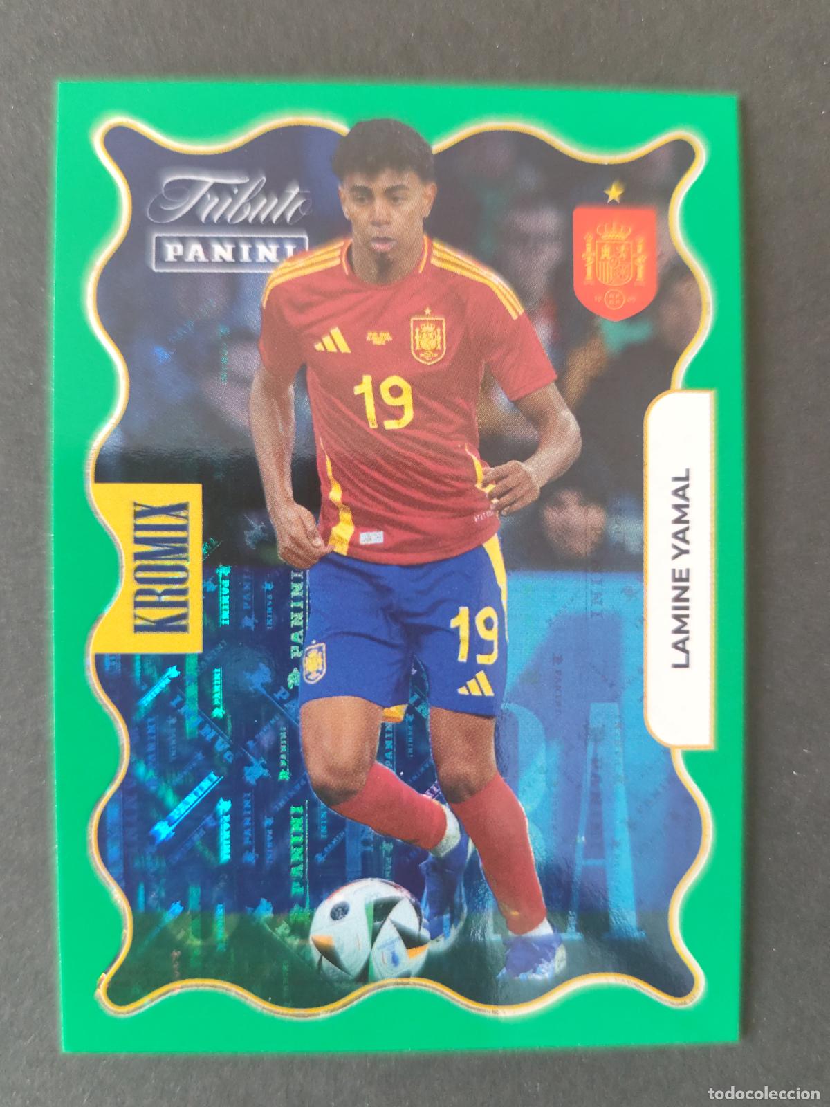 Cromos de Futebol: KV79 LAMINE YAMAL PARALELA SUPRA KROMIX GREEN TRIBUTO SELECCI&Oacute;N ESPA&Ntilde;OLA 2010-2026 &iexcl;VAMOS CAMPEONES!