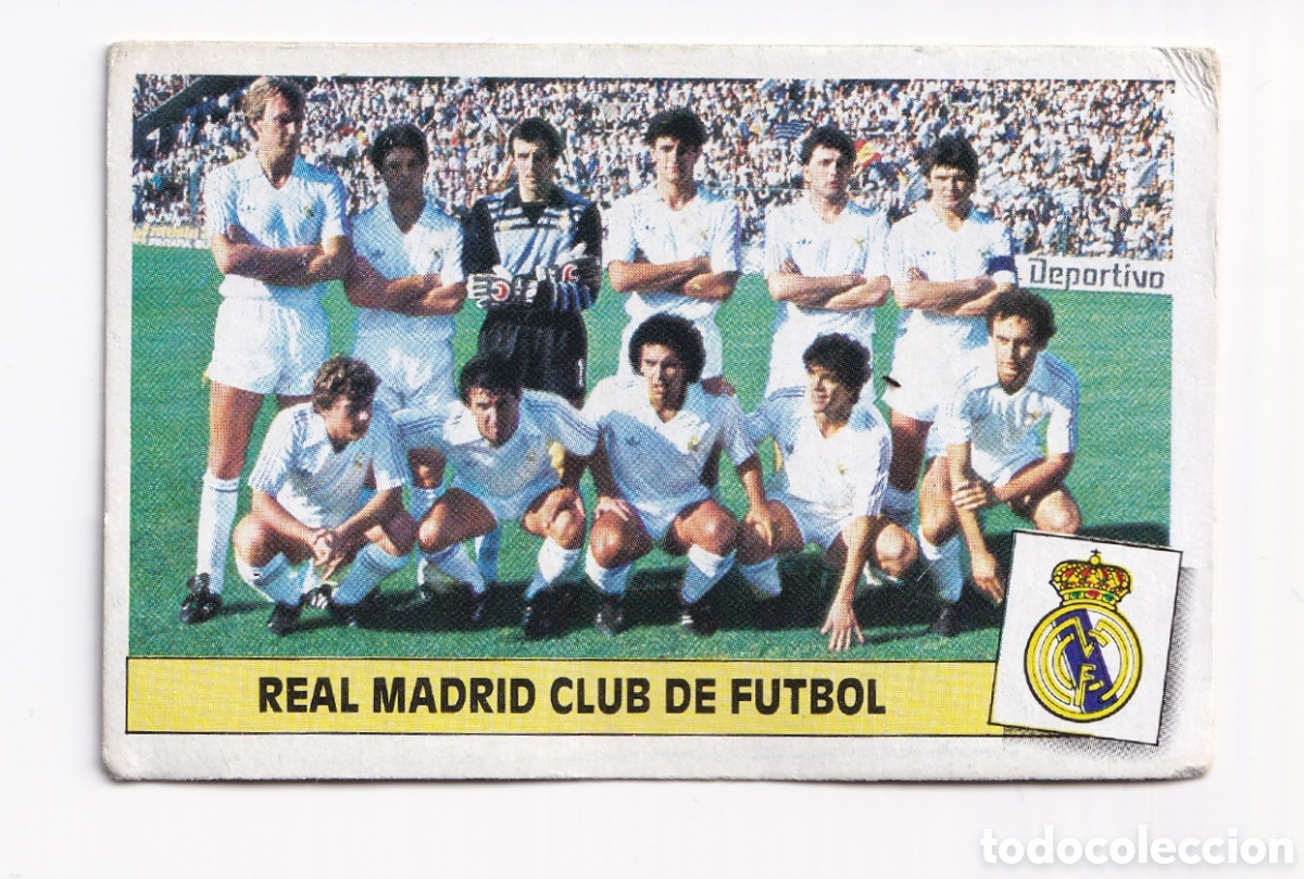 Cromos de Futebol: Cromo f&uacute;tbol alineaci&oacute;n once inicial Real Madrid 1986 1987 Ediciones Este