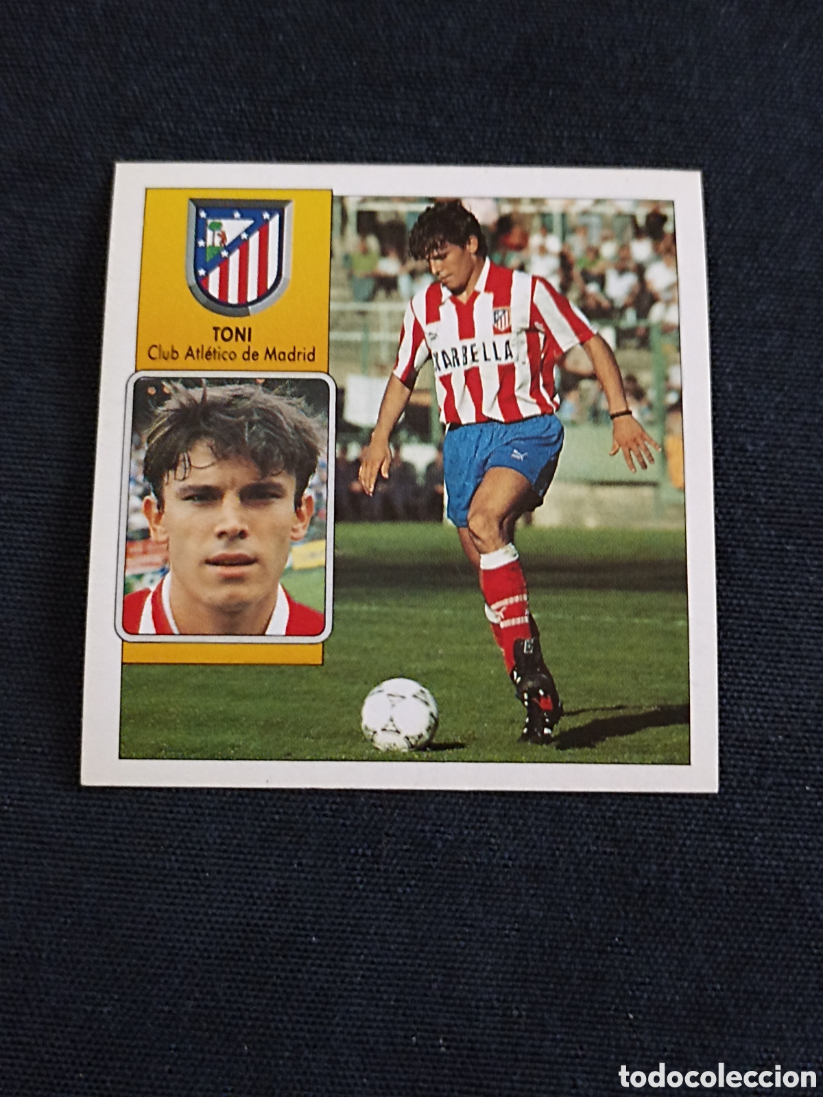 Fu&szlig;ball-Sticker: Toni (Club Atl&eacute;tico de Madrid ). Liga este 92-93. Nunca pegado