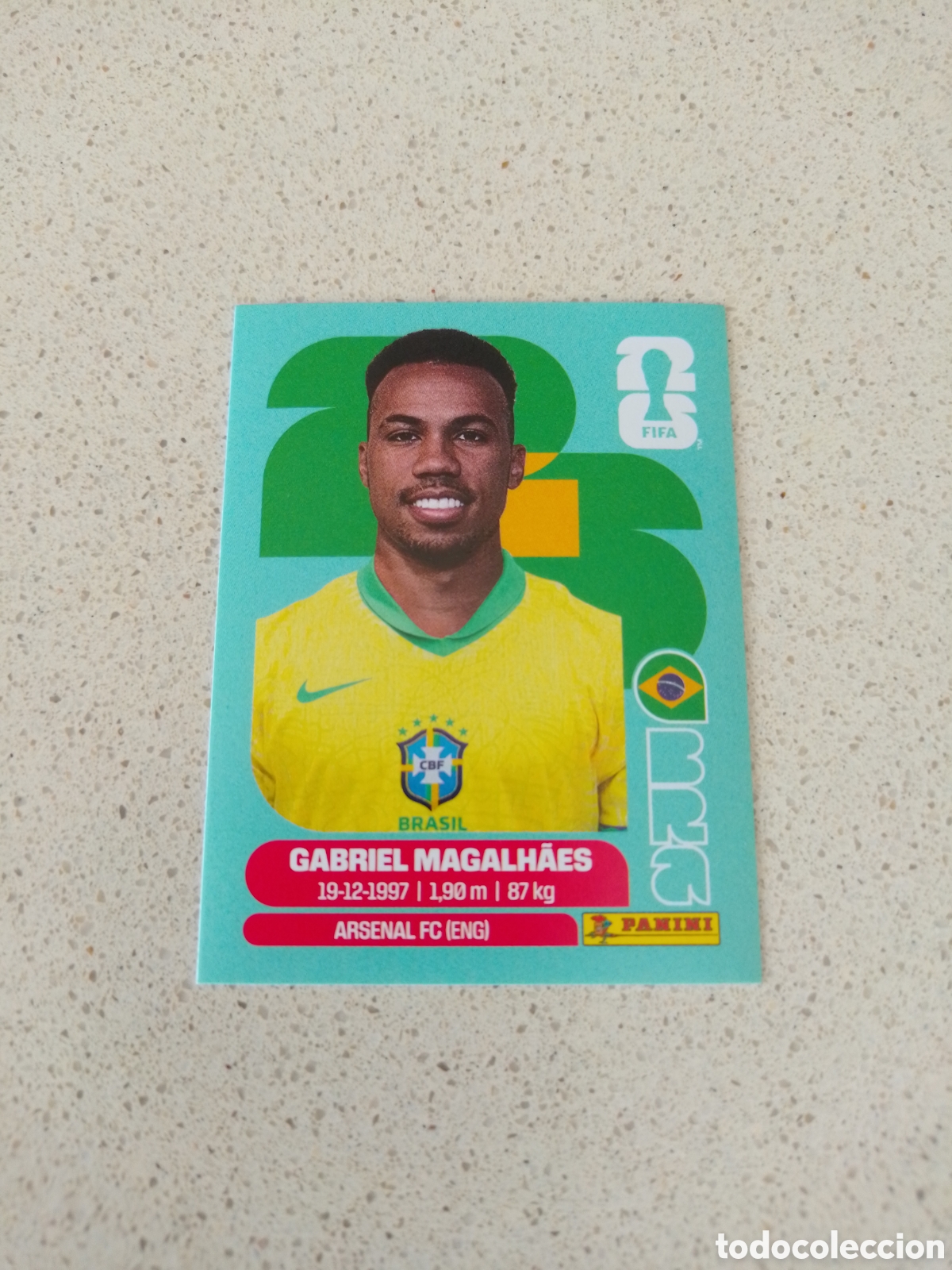 Fu&szlig;ball-Sticker: CROMO NUMERO 6 GABRIEL MAGALH&Atilde;ES BRASIL. MUNDIAL 2026. PANINI.