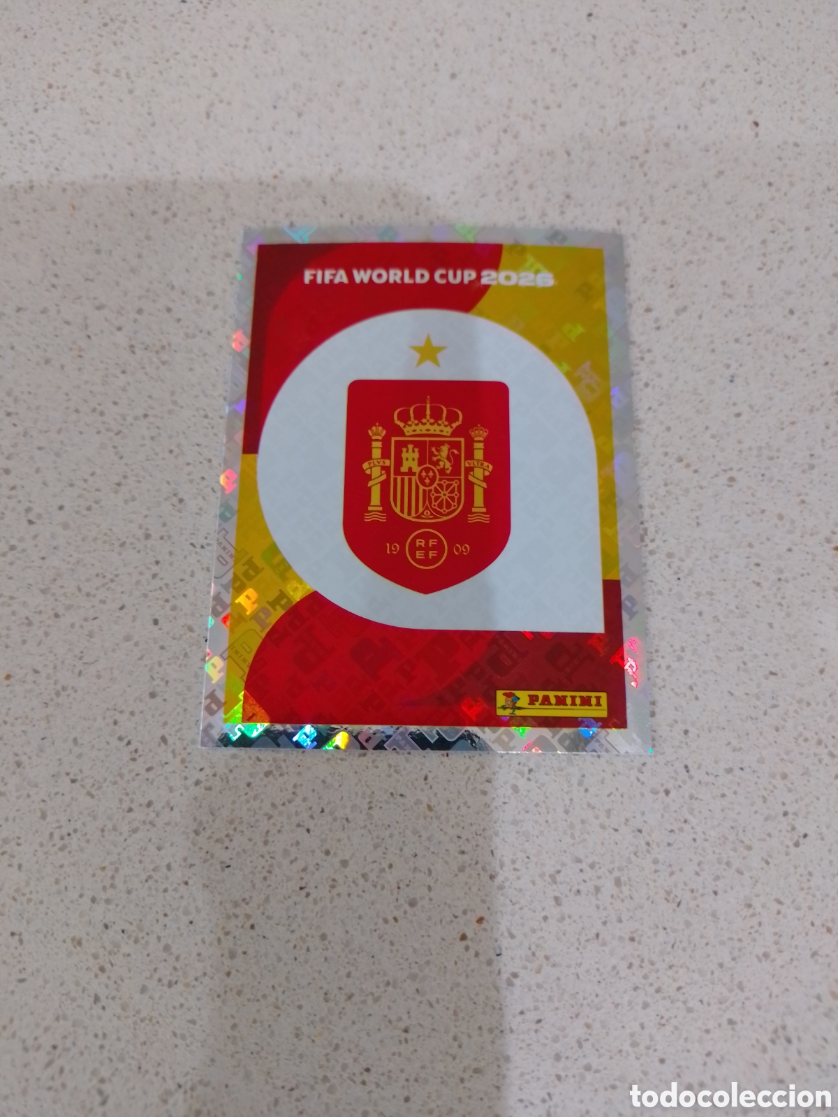 Fu&szlig;ball-Sticker: CROMO NUMERO 1 ESCUDO ESPA&Ntilde;A. MUNDIAL 2026. PANINI.