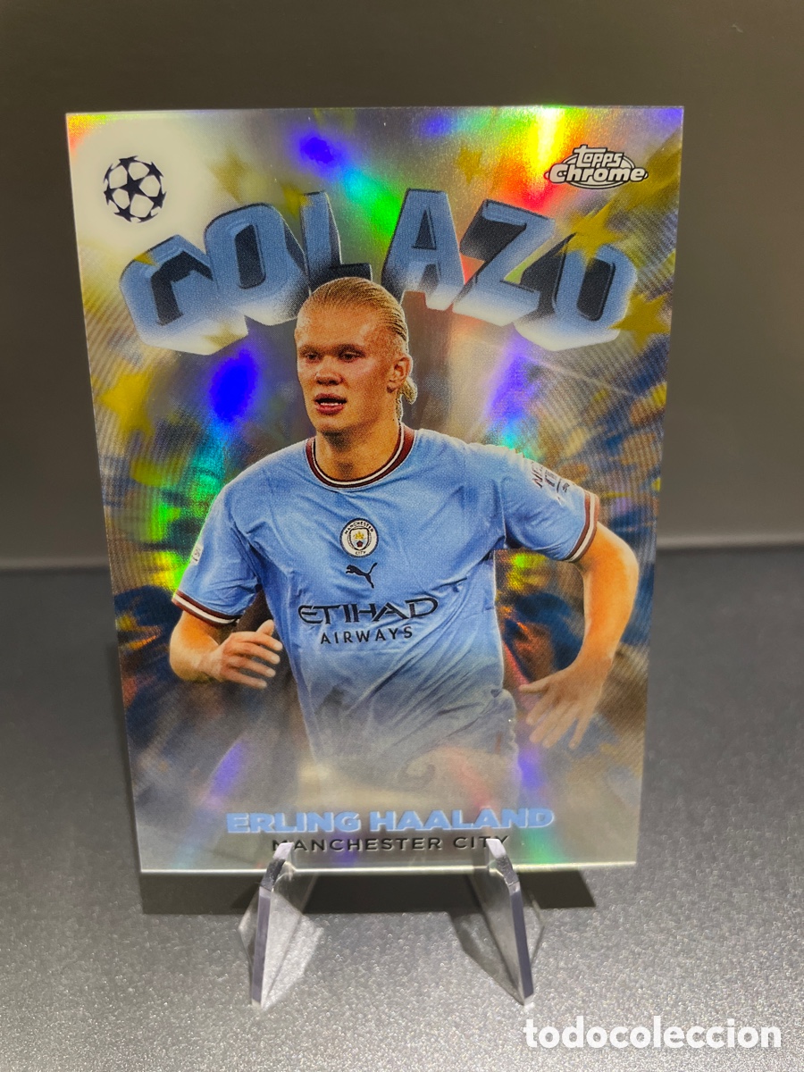 Cromos de f&uacute;tbol: Haaland G-10 Golazo Topps Chrome UCL 2022-23 Manchester City