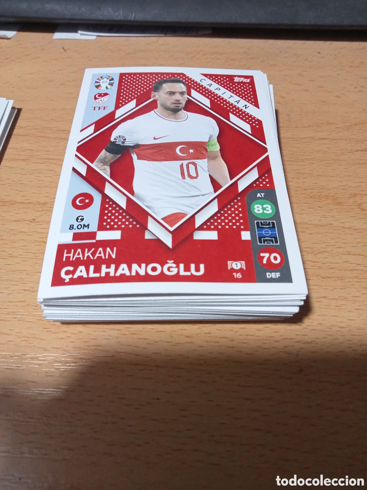 Cromos de f&uacute;tbol: cromo 16 Hakan &Ccedil;alhanoglu uefa euro 2024 Germany