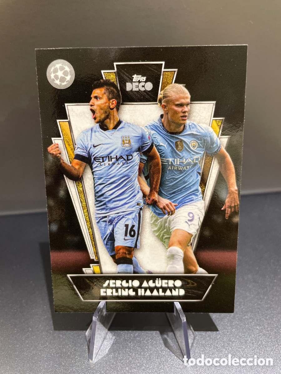 Cromos de f&uacute;tbol: Sergio Aguero Erling Haaland Topps Deco 2023-24 Manchester City