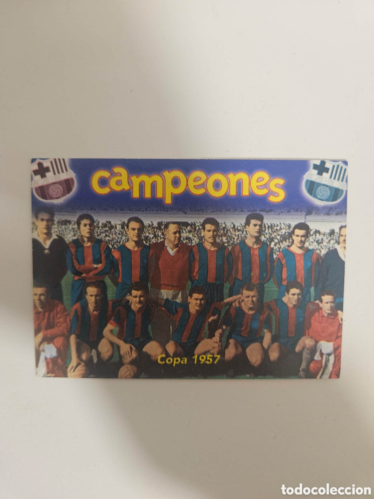 Figurine di Calcio: CROMO ALBUM BAR&Ccedil;A CENTENARI CARDS PANINI (1999) 41 CAMPEONES COPA 1957 - LIGA 99 BARCELONA