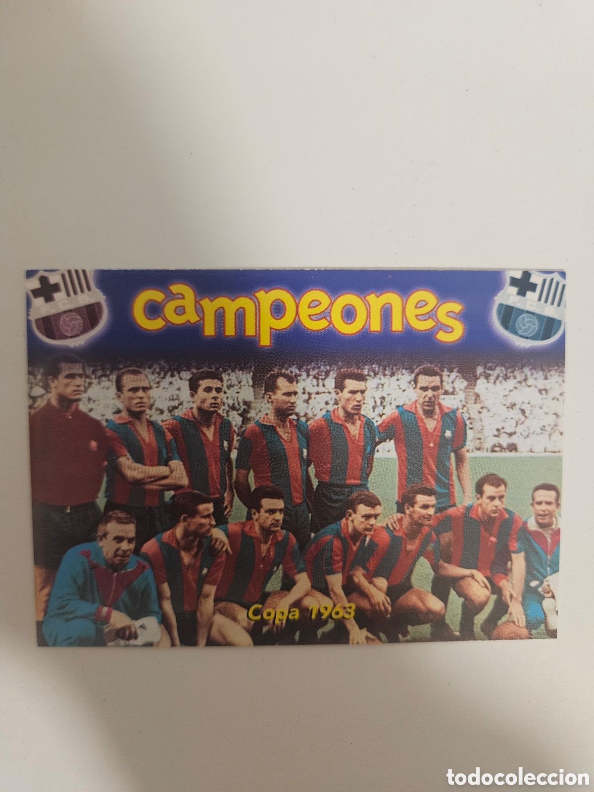 Figurine di Calcio: CROMO ALBUM BAR&Ccedil;A CENTENARI CARDS PANINI (1999) 48 COPA 1963- LIGA 99 BARCELONA