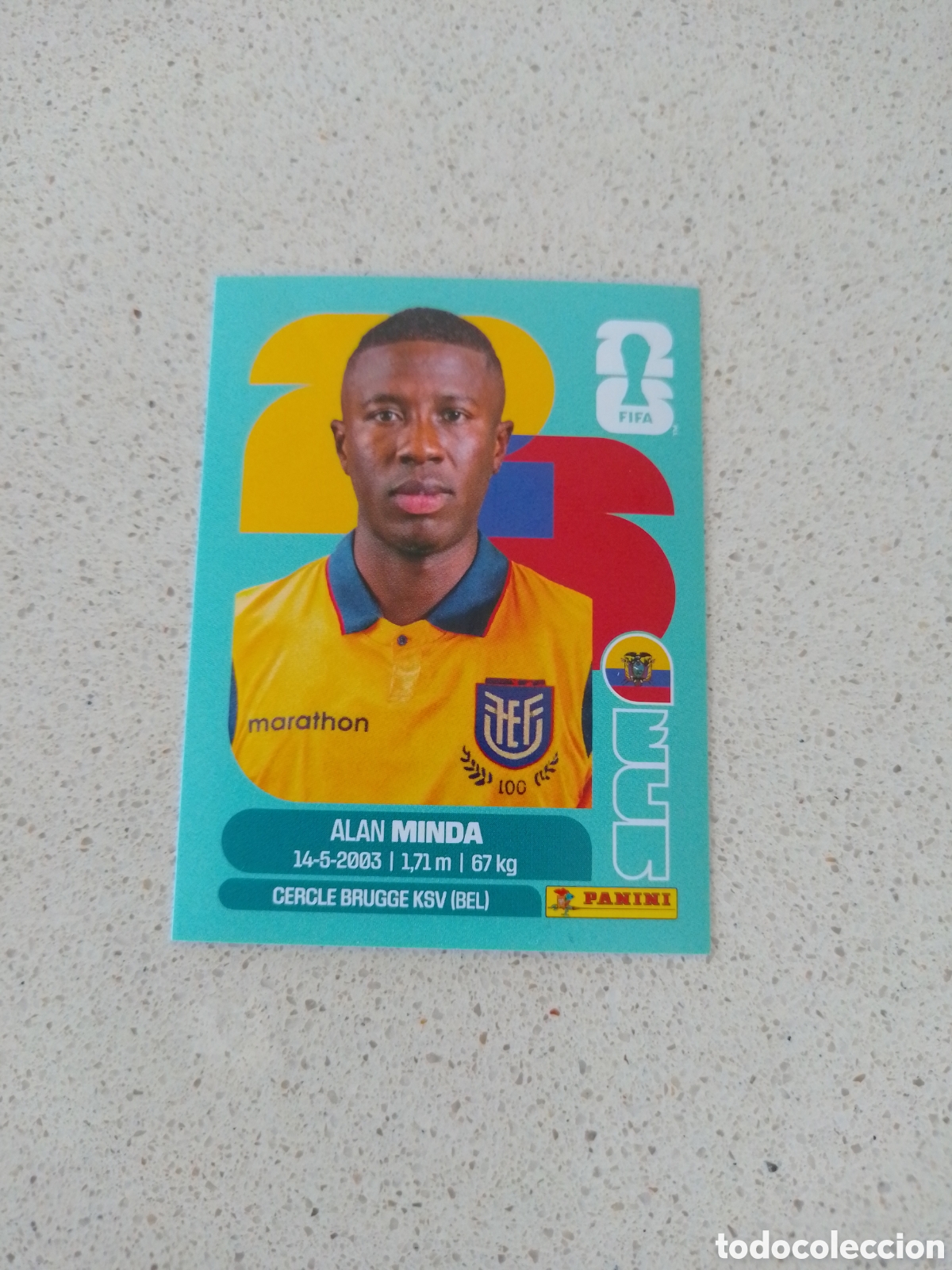 Cromos de f&uacute;tbol: CROMO NUMERO 18 MINDA ECUADOR. MUNDIAL 2026. PANINI.