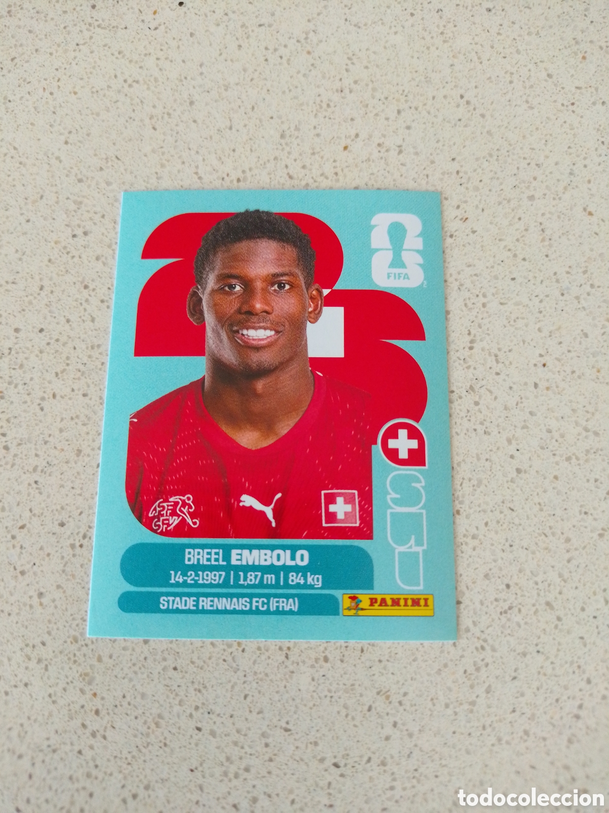 Cromos de f&uacute;tbol: CROMO NUMERO 17 EMBOLO SUIZA. MUNDIAL 2026. PANINI.