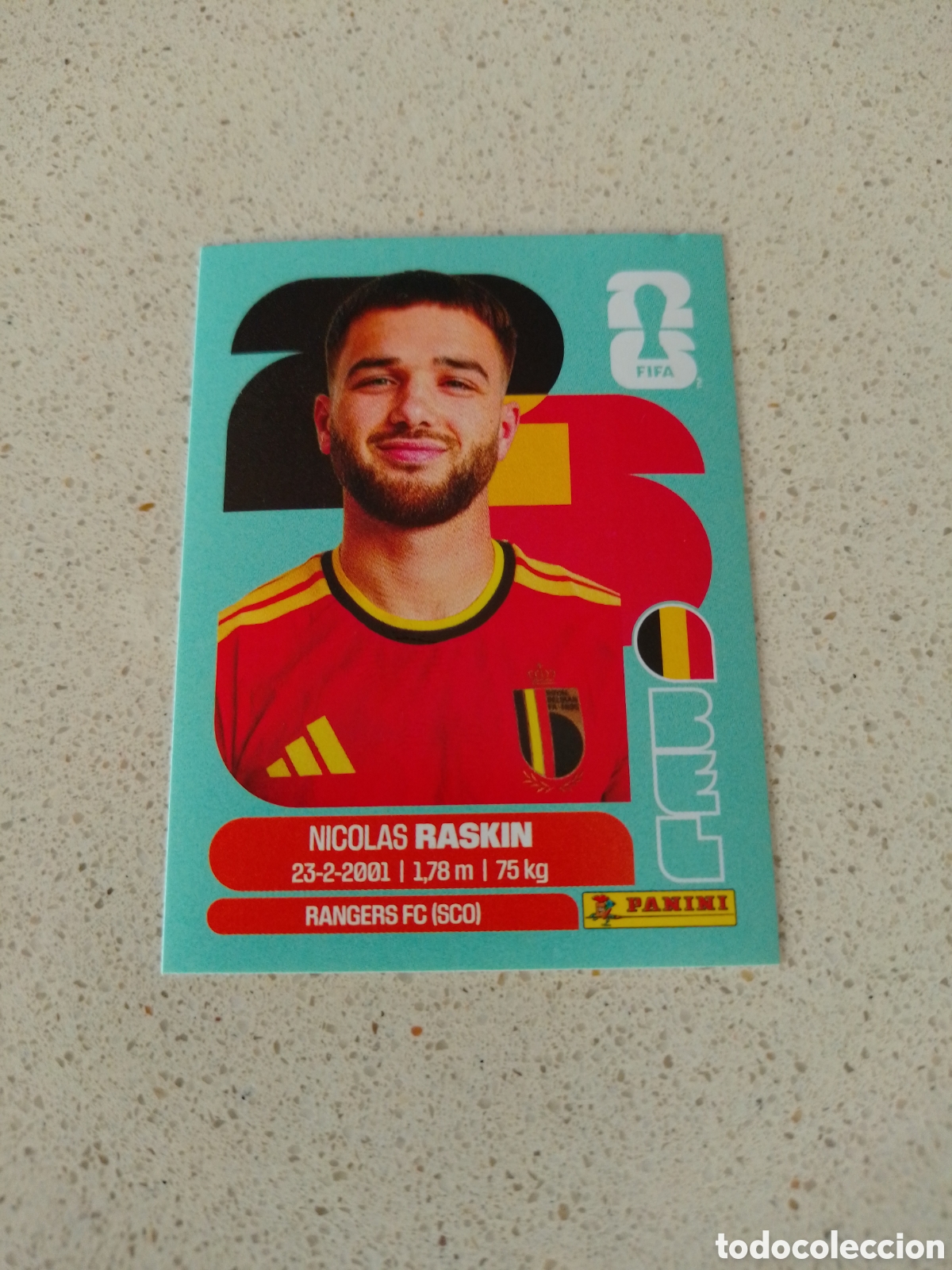 Cromos de f&uacute;tbol: CROMO NUMERO 11 RASKIN BELGICA. MUNDIAL 2026. PANINI.