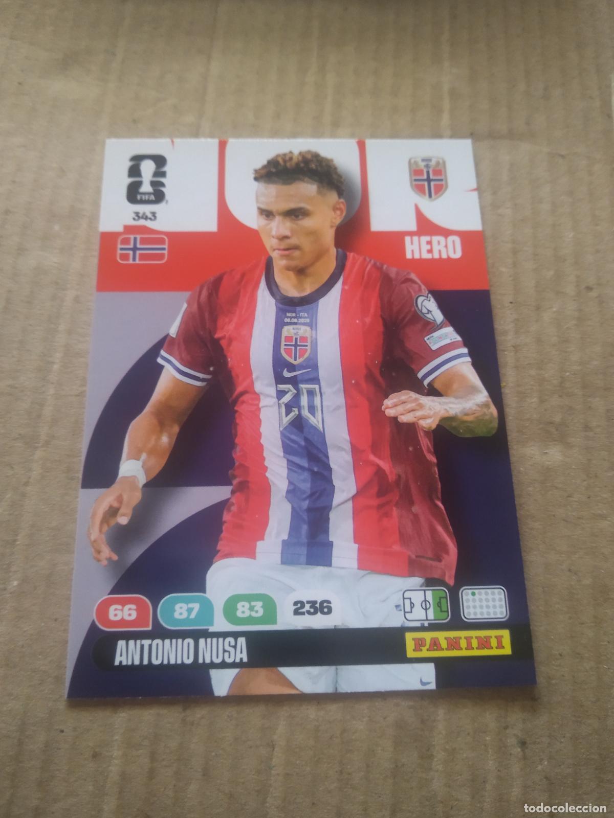 Cromos de f&uacute;tbol: 343 ANTONIO NUSA ROOKIE NORUEGA CROMO FUTBOL PANINI ADRENALYN MUNDIAL 2026 WORLD CUP