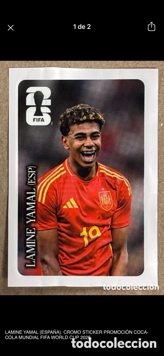 Cromos de f&uacute;tbol: LAMINE YAMAL (ESPA&Ntilde;A). CROMO STICKER PROMOCI&Oacute;N COCA-COLA MUNDIAL FIFA WORLD CUP 2026.Barcelona