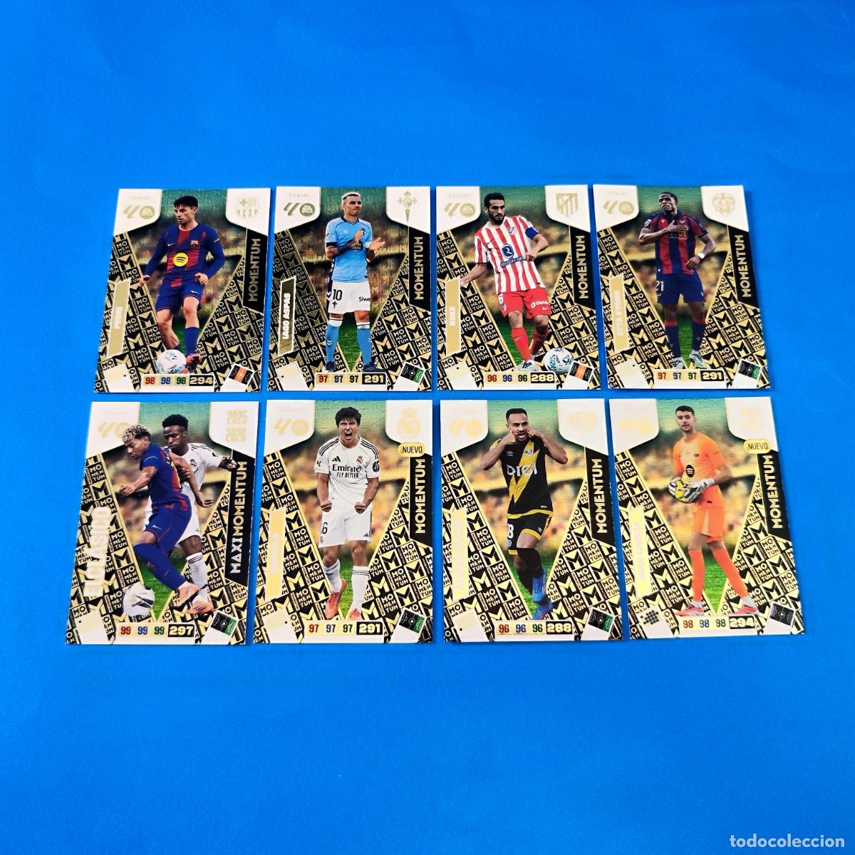 Cromos de f&uacute;tbol: Adrenalyn 2025 2026 / 25 26 Momentum Gonzalo Joan Garc&iacute;a Cl&aacute;sico Yamal Aspas Etta &Aacute;lvaro Koke Pedri