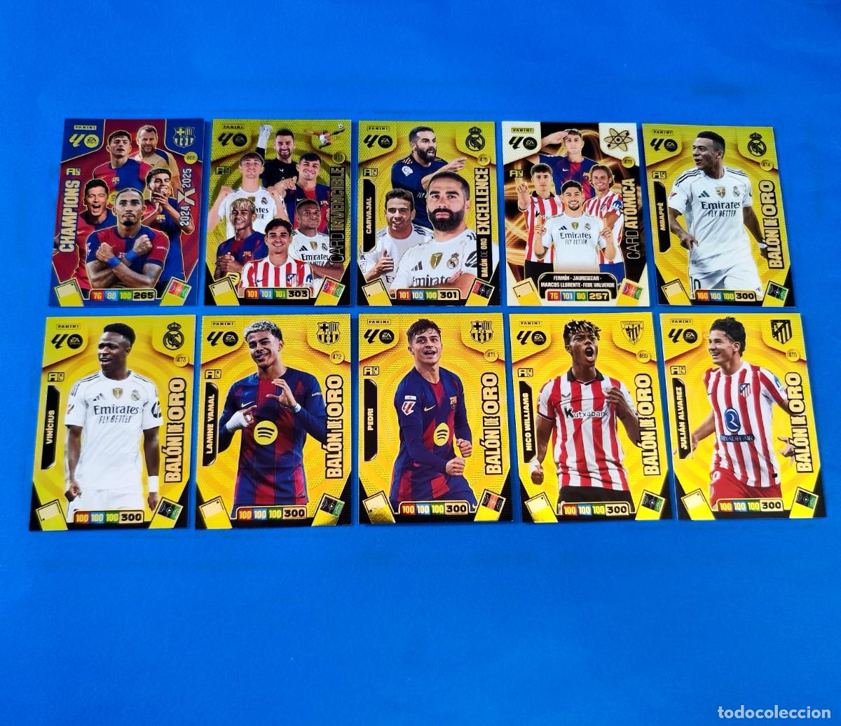Cromos de f&uacute;tbol: Adrenalyn 2025 2026 / 25 26 Bal&oacute;n de Oro Yamal Mbapp&eacute; Juli&aacute;n Vinicius Pedri At&oacute;mica Invencible Nico