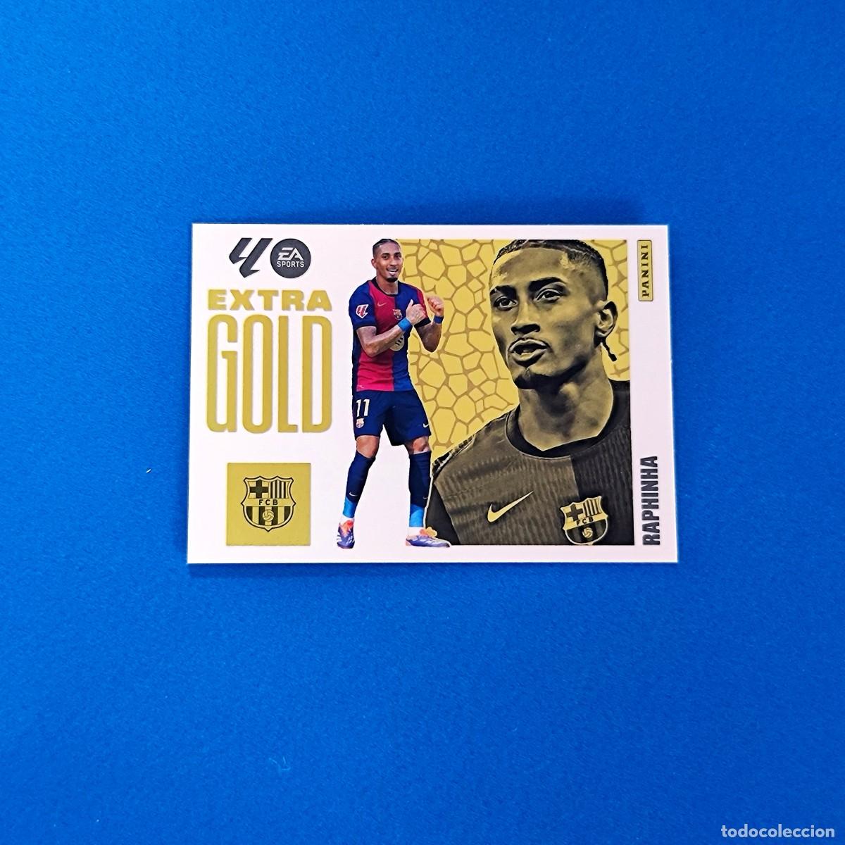 Cromos de f&uacute;tbol: Liga Este 2025 2026 / 25 26 Extra Gold Raphinha Barcelona