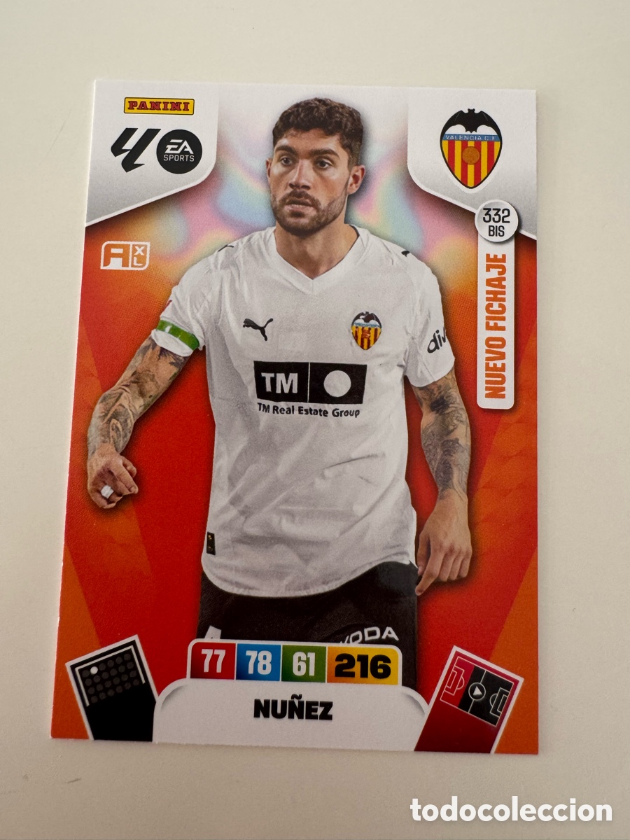 Cromos de f&uacute;tbol: PANINI ADRENALYN XL LIGA 2025-2026 25-26 &ndash; Darwin N&uacute;&ntilde;ez Valencia CF N&ordm; 332 BIS