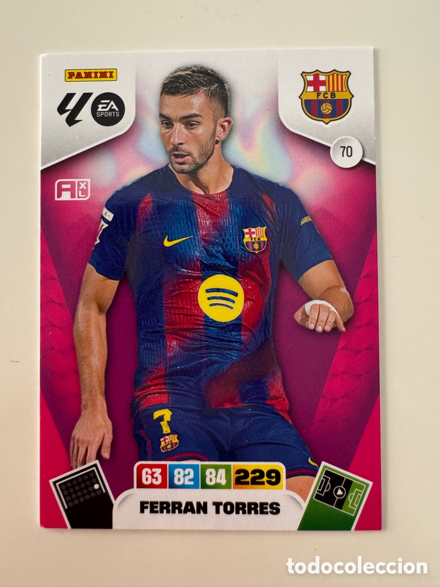 Cromos de f&uacute;tbol: PANINI ADRENALYN XL LIGA 2025-2026 25-26 &ndash; Ferran Torres FC Barcelona N&ordm; 70