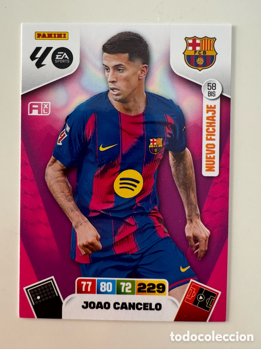 Cromos de f&uacute;tbol: PANINI ADRENALYN XL LIGA 2025-2026 25-26 &ndash; Jo&atilde;o Cancelo FC Barcelona N&ordm; 58 BIS