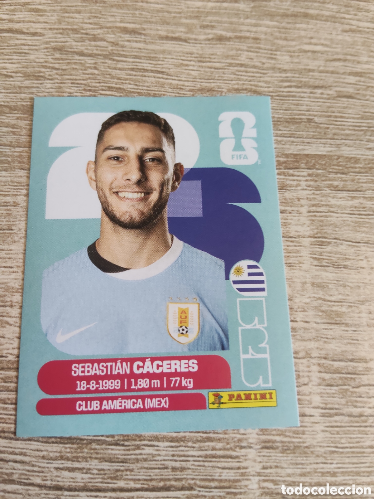 Cromos de f&uacute;tbol: Panini mundial 2026 URU 6 Sebasti&aacute;n C&aacute;ceres Uruguay