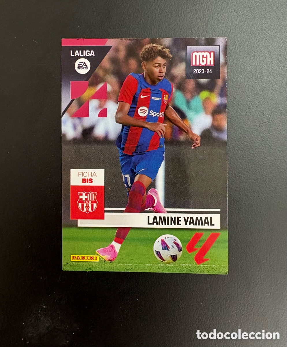 Fu&szlig;ball-Sticker: Rookie Lamine Yamal #108BIS 108 bis FC Barcelona Panini Megacracks 2023 2024 23 24. El de las fotos