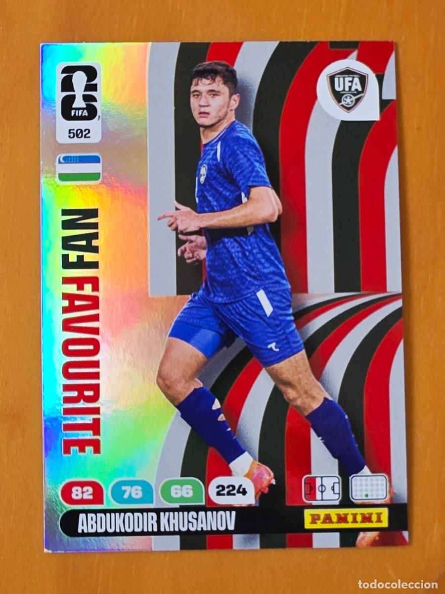 Cromos de f&uacute;tbol: 502 Abdukodir Khusanov, Fan Favourite, Uzbeksit&aacute;n, Adrenalyn XL Fifa World Cup 2026 Mundial 26