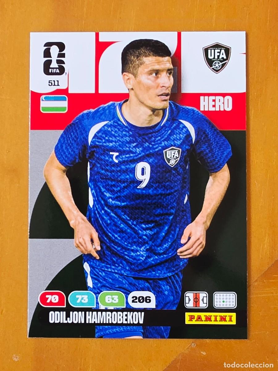 Cromos de f&uacute;tbol: 511 Odiljon Hamrobekov, Hero, Uzbeksit&aacute;n, Adrenalyn XL Fifa World Cup 2026 Mundial 26